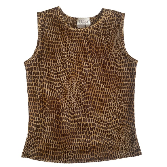 Tess Animal Print Tank Sleeveless Top L - Picture 1 of 7